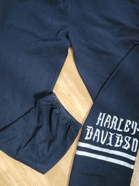 Harley-Davidson WOMENS Black Joggers with White Logo Stripes